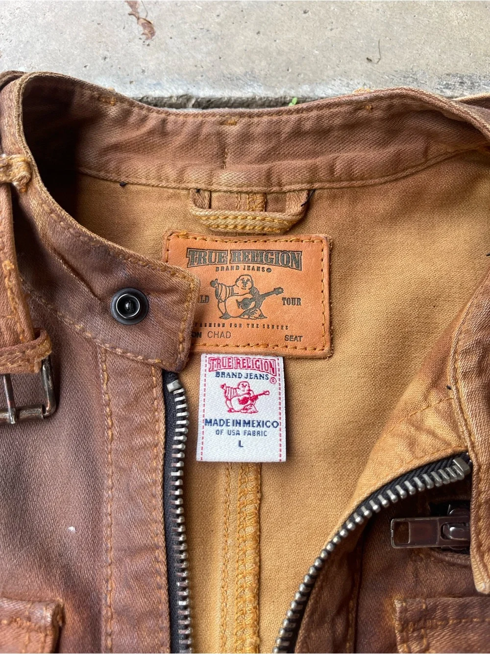 True Religion Chad Badlands Moto Jacket - Waxed Cotton Canvas